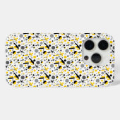 かわいい 黒 黄色 サッカー シルエット デザイン Case-Mate iPhoneケース (裏面 (横))