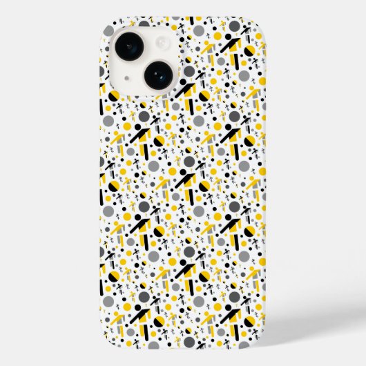 かわいい 黒 黄色 サッカー シルエット デザイン Case-Mate iPhoneケース (裏面)