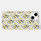 かわいい 黒 黄色 サッカー シルエット デザイン Case-Mate iPhoneケース (裏面 (横))