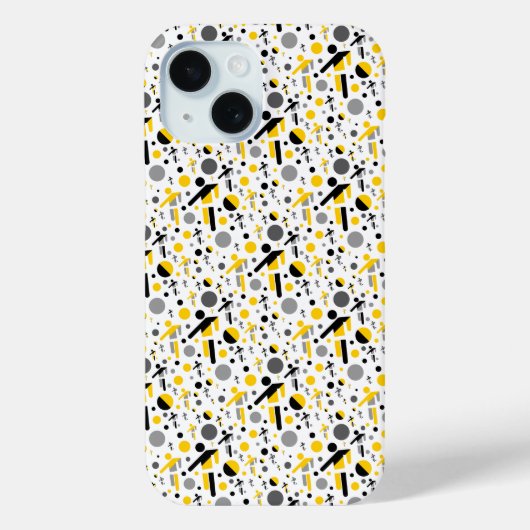 かわいい 黒 黄色 サッカー シルエット デザイン Case-Mate iPhoneケース (裏面)