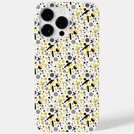 かわいい 黒 黄色 サッカー シルエット デザイン Case-Mate iPhoneケース (裏面)