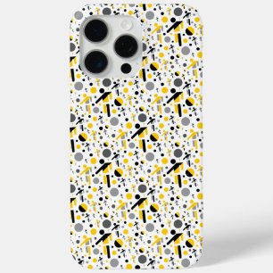 かわいい 黒 黄色 サッカー シルエット デザイン iPhone 15 PRO MAXケース