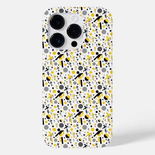 かわいい 黒 黄色 サッカー シルエット デザイン Case-Mate iPhoneケース (裏面)