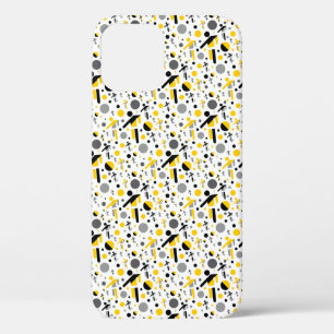 かわいい 黒 黄色 サッカー シルエット デザイン iPhone 12 PROケース