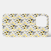 かわいい 黒 黄色 サッカー シルエット デザイン Case-Mate iPhoneケース (裏面 (横))