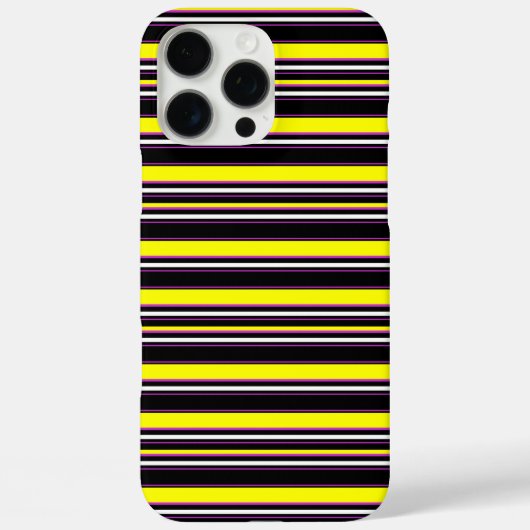 かわいい 黒 黄色 ストライプ Case-Mate iPhoneケース (裏面)