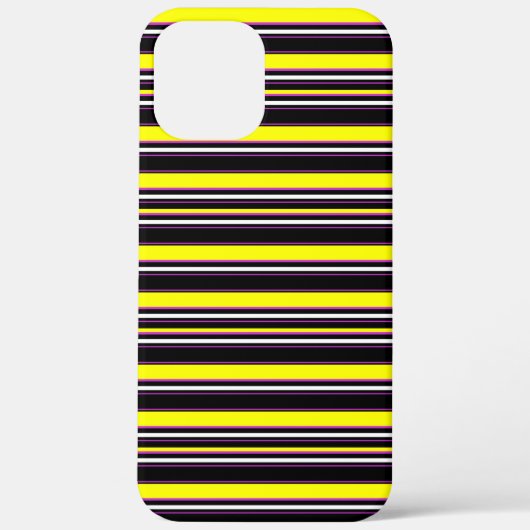 かわいい 黒 黄色 ストライプ Case-Mate iPhoneケース (裏面)