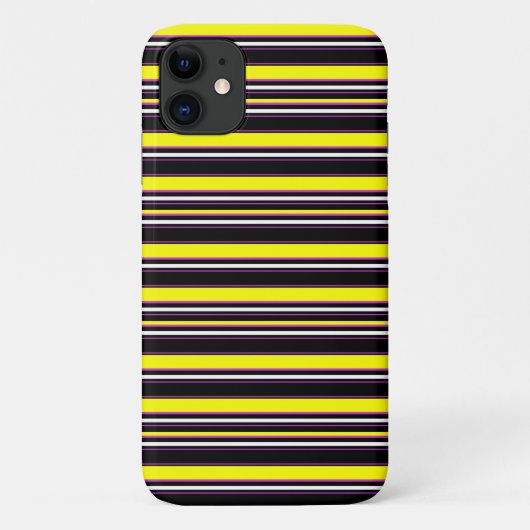 かわいい 黒 黄色 ストライプ Case-Mate iPhoneケース (裏面)