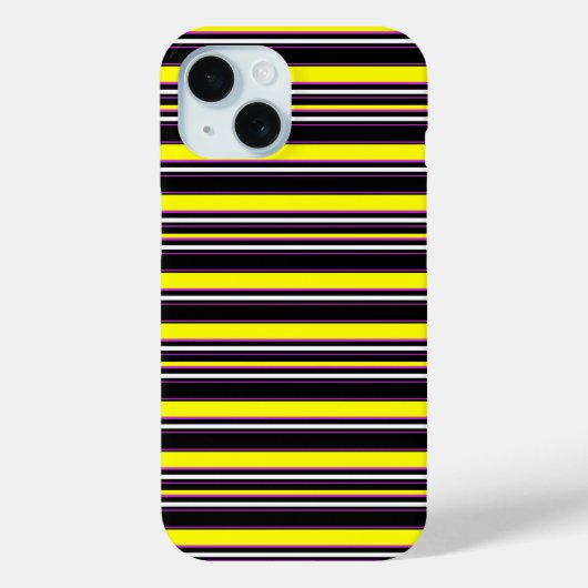 かわいい 黒 黄色 ストライプ Case-Mate iPhoneケース (裏面)