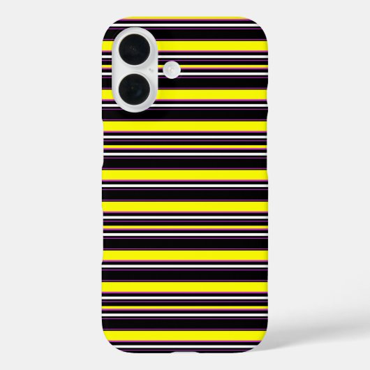かわいい 黒 黄色 ストライプ Case-Mate iPhoneケース (裏面)