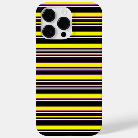 かわいい 黒 黄色 ストライプ Case-Mate iPhoneケース (裏面)