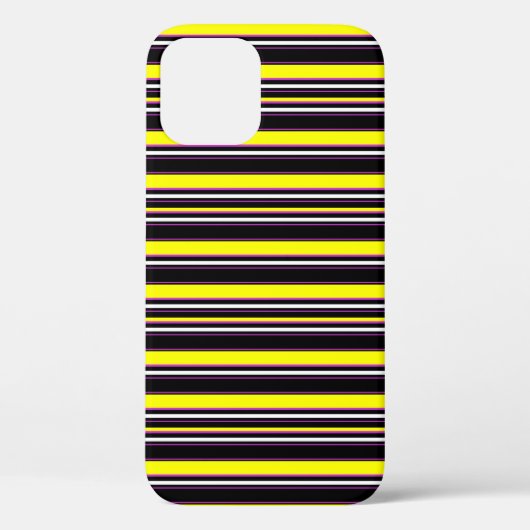 かわいい 黒 黄色 ストライプ Case-Mate iPhoneケース (裏面)