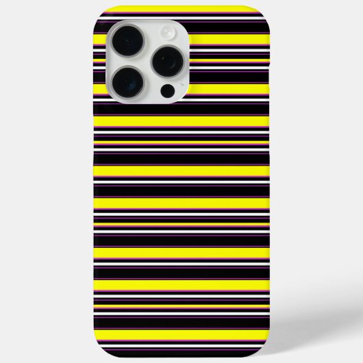 かわいい 黒 黄色 ストライプ Case-Mate iPhoneケース (裏面)