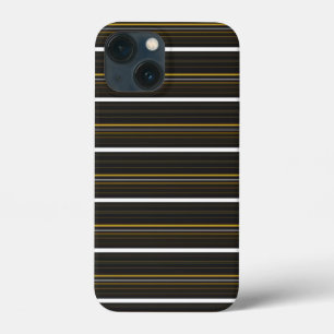 かわいい 黒 黄色 ストライプ  iPhone 13 MINIケース