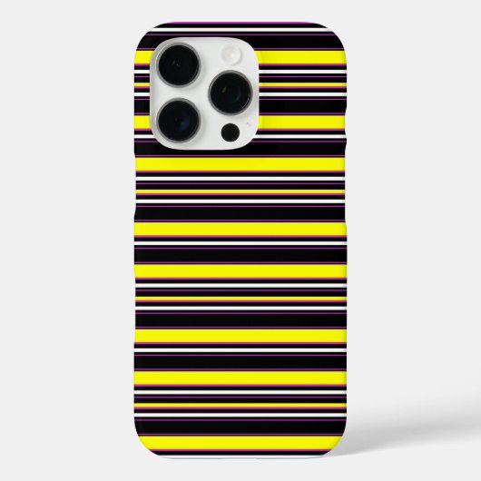 かわいい 黒 黄色 ストライプ Case-Mate iPhoneケース (裏面)