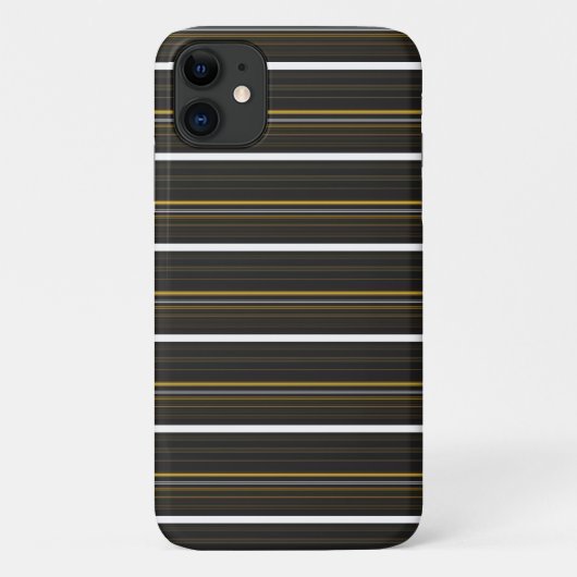 かわいい 黒 黄色 ストライプ  Case-Mate iPhoneケース (裏面)