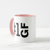 かわいい#1 GFカスタマイズ可能なナンバーワンガールズピンク マグカップ (正面左)
