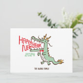 かわいい 2024年 辰年 お正月 カード (スタンド正面)