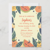 かわいい 3歳の誕生日カード 招待状 (裏面)