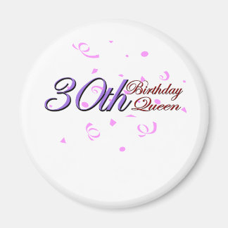 かわいい「30th Birthday Queen」 マグネット