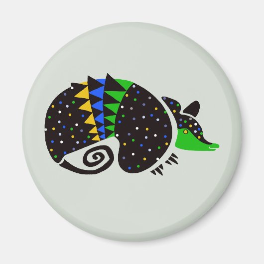 かわいい- 3-baded armadillo – 野生動物 – ブラジル マグネット (正面)