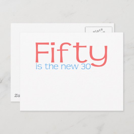 かわいい「50は新しい30」 ポストカード (正面/裏面)