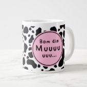 かわいい「Bom Dia Muuuuu」子牛デザイン ジャンボコーヒーマグカップ (正面右)