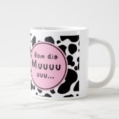 かわいい「Bom Dia Muuuuu」子牛デザイン ジャンボコーヒーマグカップ (右)