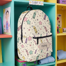 かわいい crayon 文房具 プリントバックパック