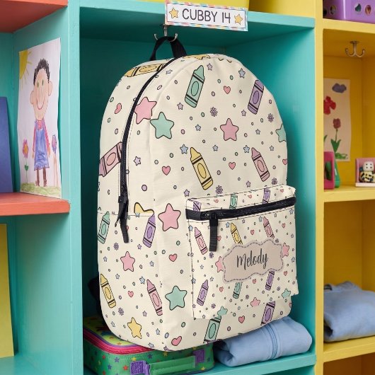 かわいい crayon 文房具  プリントバックパック