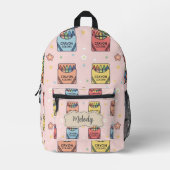 かわいい crayons 文房具 パターン プリントバックパック (正面)