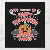かわいい creepy ハロウィン おばけ ボード ワインラベル (シングルラベル)