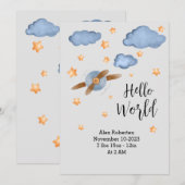 かわいい Hello World 水彩 案内状 (正面/裏面)