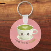 かわいい I Love You So Matcha パン キーホルダー (正面)