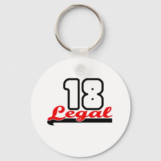 かわいい「Legal 18」デザイン キーホルダー (正面)