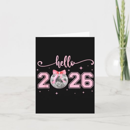 かわいい Nk リボン 2026 新年会 カード (正面)