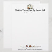 かわいい RV ヴィンテージ ガラス エッグ キャンパー トラベル トレーラー レターヘッド (正面/裏面)