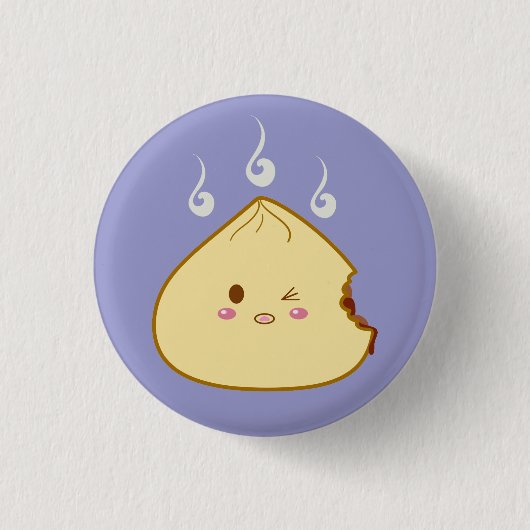 かわいい"SioPao" Meatbun Bitemark 缶バッジ (正面)