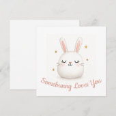 かわいい「Somebunny Loves You」カスタマイズウサギ シーズンカード (正面/裏面)