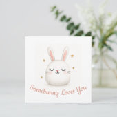 かわいい「Somebunny Loves You」カスタマイズウサギ シーズンカード (スタンド正面)