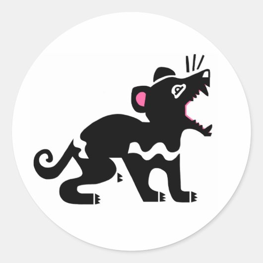 かわいい- Tasmanian DEVIL – オーストラリア – 野生生物 ラウンドシール (正面)