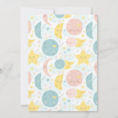 かわいい Twinkle Little Star 青い黄色のベイビーシャワー 招待状 (裏面)