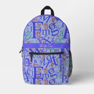 かわいいAからZ アルファベットの楽しみ タイポグラフィ プリントバックパック