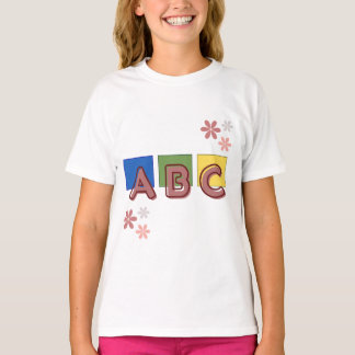 かわいいABC子供学習Tシャツ カラフルアルファベットデザイン Tシャツ