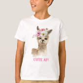 かわいいAF!ウォーターカラーラマデザイン Tシャツ (正面)
