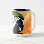 かわいいAIがオウムをクローズアップ ツートーンマグカップ (正面右)