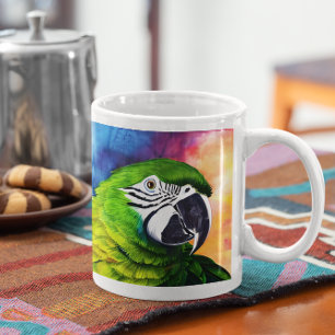 かわいいAIがパロットをクローズアップ コーヒーマグカップ