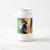 かわいいAIがパロットをクローズアップ ビールジョッキ (正面左)