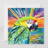 かわいいAI生成された水色スタイルグリーンオウム (正面)