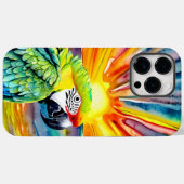 かわいいAI生成された水色スタイルグリーンオウム Case-Mate iPhoneケース (裏面 (横))
